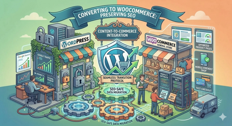 איך להפוך אתר וורדפרס לחנות ווקומרס מבלי לפגוע בקידום בגוגל